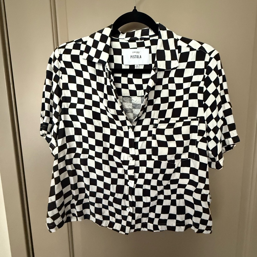 Pistola Black and White Checkered Top